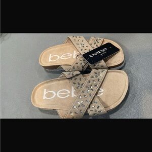 Bebe Tan Studded Women's Sandals